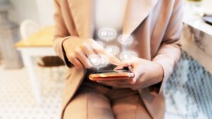 woman using smartphone